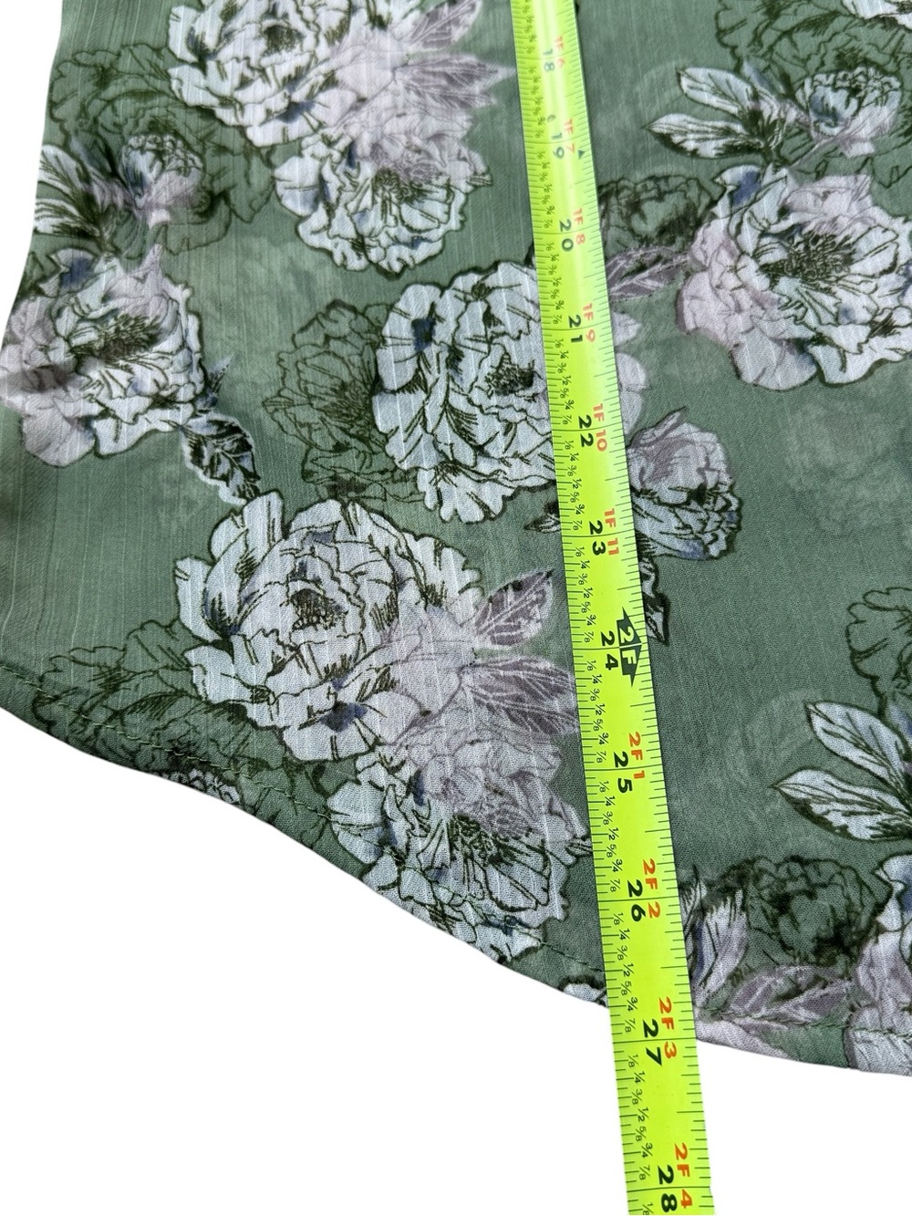 KUT From The Kloth Sage Green Floral Blouse Medium Cottagecore Boho Peasant Top - Picture 7 of 10